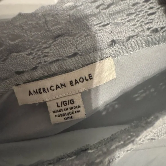 American Eagle Outfitters Light Blue V-Neck Blouse - Picture 4 of 5